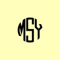 Creative Rounded Initial Letters MSY Logo Royalty Free Stock Photo
