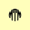 Creative Rounded Initial Letters MTM Logo Royalty Free Stock Photo