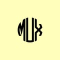 Creative Rounded Initial Letters MUX Logo Royalty Free Stock Photo