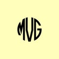 Creative Rounded Initial Letters MVG Logo Royalty Free Stock Photo