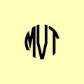 Creative Rounded Initial Letters MVT Logo Royalty Free Stock Photo