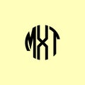 Creative Rounded Initial Letters MXT Logo Royalty Free Stock Photo
