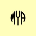 Creative Rounded Initial Letters MYA Logo