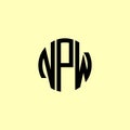 Creative Rounded Initial Letters NPW Logo Royalty Free Stock Photo