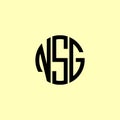 Creative Rounded Initial Letters NSG Logo Royalty Free Stock Photo