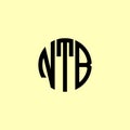 Creative Rounded Initial Letters NTB Logo Royalty Free Stock Photo
