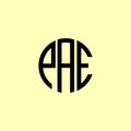 Creative Rounded Initial Letters PAE Logo Royalty Free Stock Photo