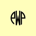 Creative Rounded Initial Letters PWP Logo Royalty Free Stock Photo