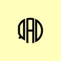 Creative Rounded Initial Letters QAD Logo