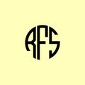 Creative Rounded Initial Letters RFS Logo Royalty Free Stock Photo