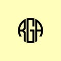 Creative Rounded Initial Letters RGA Logo Royalty Free Stock Photo
