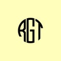 Creative Rounded Initial Letters RGT Logo Royalty Free Stock Photo