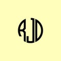 Creative Rounded Initial Letters RJD Logo Royalty Free Stock Photo