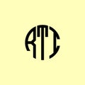 Creative Rounded Initial Letters RTI Logo Royalty Free Stock Photo