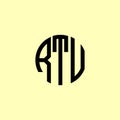 Creative Rounded Initial Letters RTU Logo Royalty Free Stock Photo