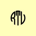 Creative Rounded Initial Letters RTV Logo Royalty Free Stock Photo