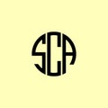 Creative Rounded Initial Letters SCA Logo Royalty Free Stock Photo