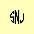 Creative Rounded Initial Letters SNJ Logo Royalty Free Stock Photo