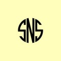 Creative Rounded Initial Letters SNS Logo Royalty Free Stock Photo