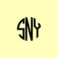 Creative Rounded Initial Letters SNY Logo Royalty Free Stock Photo