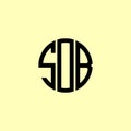 Creative Rounded Initial Letters SOB Logo