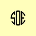 Creative Rounded Initial Letters SOE Logo Royalty Free Stock Photo