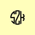 Creative Rounded Initial Letters SZK Logo Royalty Free Stock Photo