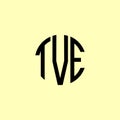 Creative Rounded Initial Letters TVE Logo Royalty Free Stock Photo