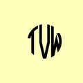 Creative Rounded Initial Letters TVW Logo Royalty Free Stock Photo
