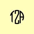 Creative Rounded Initial Letters TZA Logo Royalty Free Stock Photo