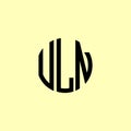 Creative Rounded Initial Letters ULN Logo Royalty Free Stock Photo