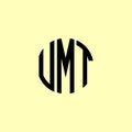 Creative Rounded Initial Letters UMT Logo Royalty Free Stock Photo