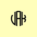 Creative Rounded Initial Letters VAK Logo Royalty Free Stock Photo