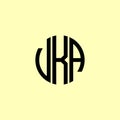 Creative Rounded Initial Letters VKA Logo Royalty Free Stock Photo
