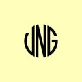 Creative Rounded Initial Letters VNG Logo Royalty Free Stock Photo
