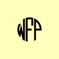 Creative Rounded Initial Letters WFP Logo Royalty Free Stock Photo