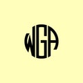 Creative Rounded Initial Letters WGA Logo Royalty Free Stock Photo