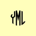 Creative Rounded Initial Letters YML Logo Royalty Free Stock Photo