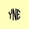 Creative Rounded Initial Letters YNE Logo Royalty Free Stock Photo