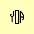 Creative Rounded Initial Letters YOA Logo