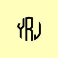 Creative Rounded Initial Letters YRJ Logo Royalty Free Stock Photo