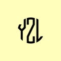 Creative Rounded Initial Letters YZL Logo Royalty Free Stock Photo