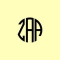 Creative Rounded Initial Letters ZAA Logo Royalty Free Stock Photo