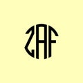 Creative Rounded Initial Letters ZAF Logo Royalty Free Stock Photo