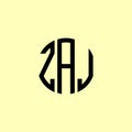 Creative Rounded Initial Letters ZAJ Logo Royalty Free Stock Photo