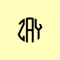 Creative Rounded Initial Letters ZAY Logo Royalty Free Stock Photo