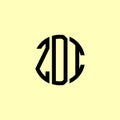 Creative Rounded Initial Letters ZDI Logo Royalty Free Stock Photo