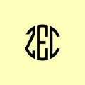 Creative Rounded Initial Letters ZEC Logo Royalty Free Stock Photo