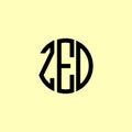 Creative Rounded Initial Letters ZED Logo Royalty Free Stock Photo