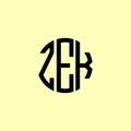 Creative Rounded Initial Letters ZEK Logo